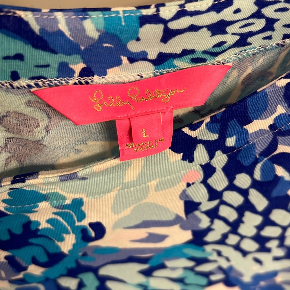 Lilly Pulitzer Blue Patterned Women's Top - Picture 3 of 4
